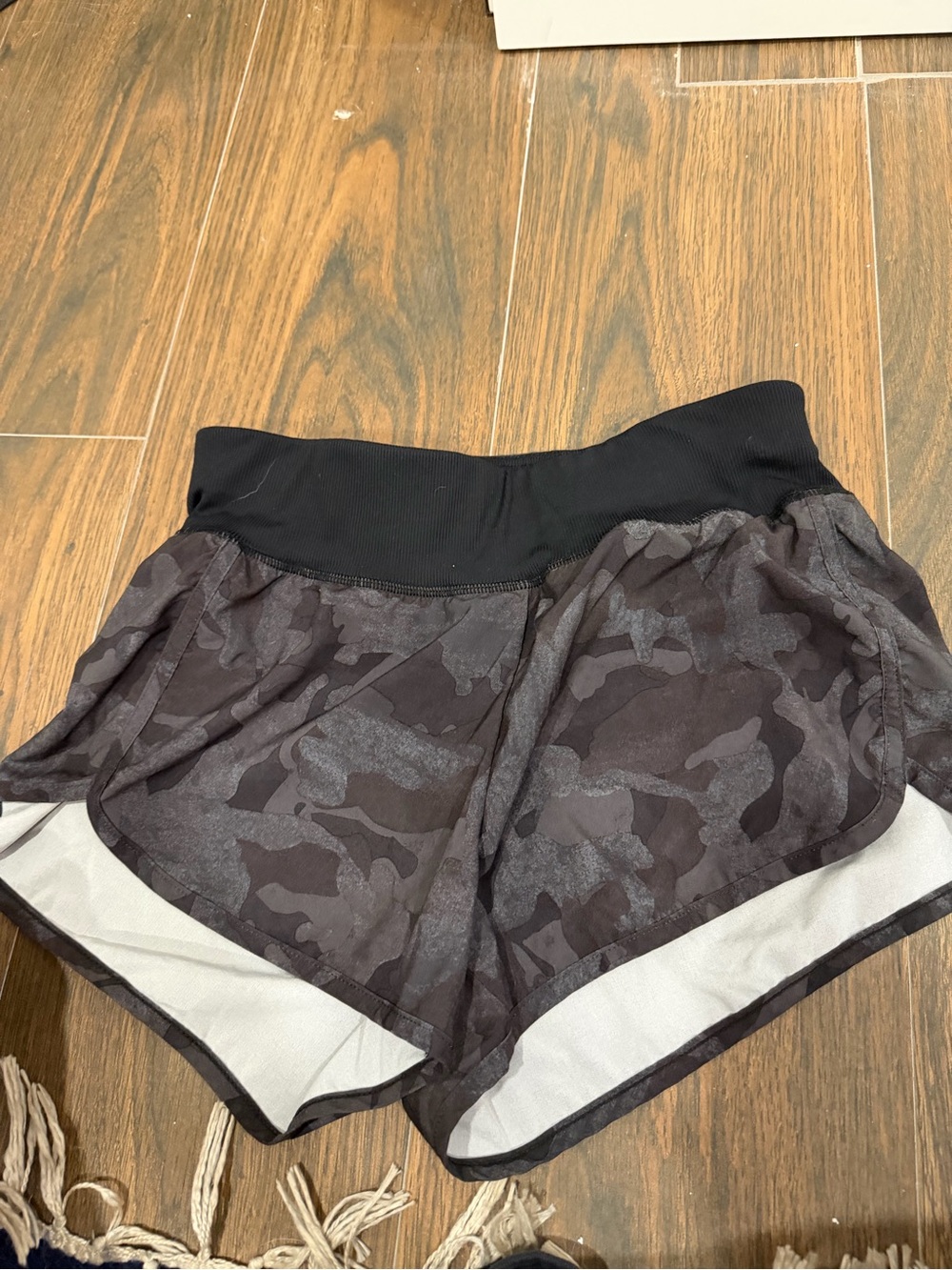 Zella Black Camo Athletic Shorts with White Trim